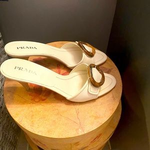 Authentic Prada VERO CUOIO Cream size 39.5 US  8.5, Gorgeous.